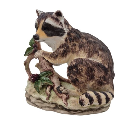 Lefton China Raccoon Figurine Porcelain Wildlife Sculpture Japan KW4752 - Picture 8 of 10